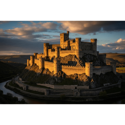 Editorial-style dramatic image of a Citadel Castle, part of the castles taxonomy.