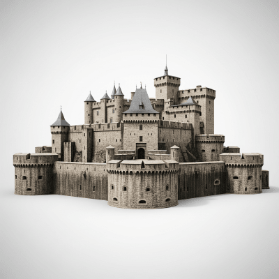 High quality studio photograph of a Citadel Castle, belonging to the castles taxonomy