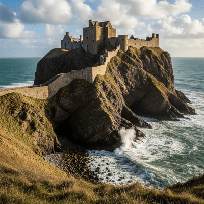 A realistic image of the Cliff Castle from the castles taxonomy, situated in its historical or natural environment