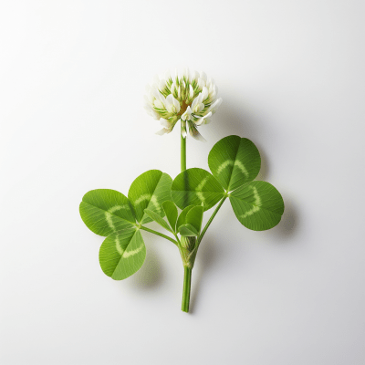 High resolution studio photograph of a single Clover