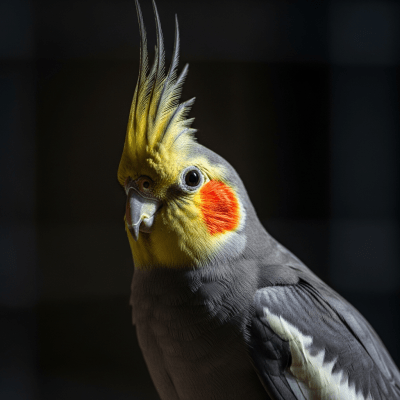 Editorial-style portrait of a Cockatiel, belonging to the taxonomy birds.