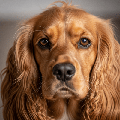 Close-up photograph of the face of a Cocker Spaniel