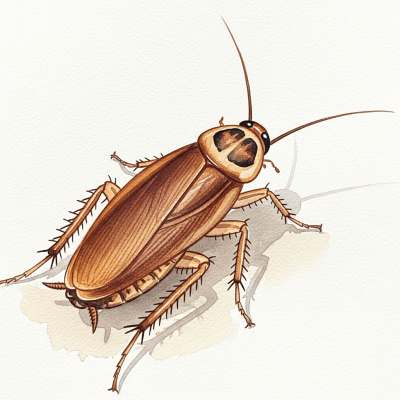 Artistic depiction of a single Cockroach, belonging to the taxonomy insects