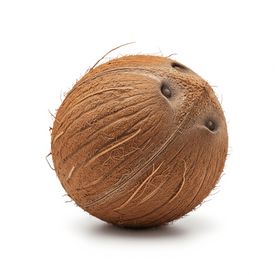 High quality studio photograph of a single Coconut