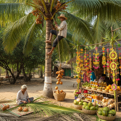 A photograph of the Coconut Palm (palms) in cultural context