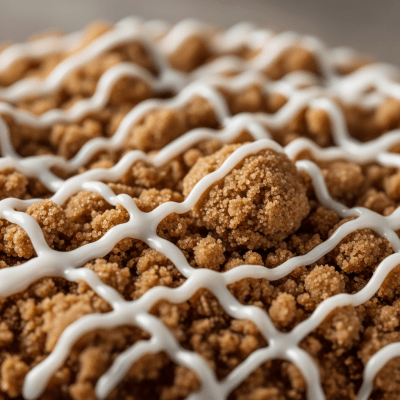 Close-up macro photograph of the surface texture and decoration of a Coffee Cake (cake)