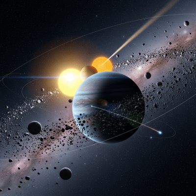 Visualization of a Cold Jupiter (planets) interacting dynamically within its typical system architecture