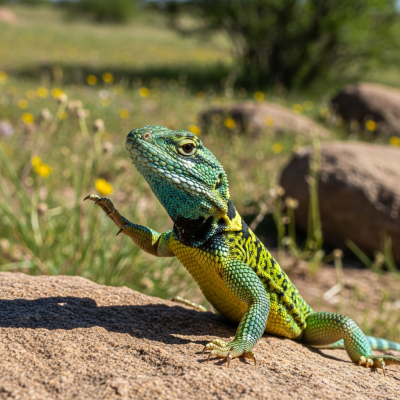 Detailed image of a Collared Lizard (lizards) in its natural habitat