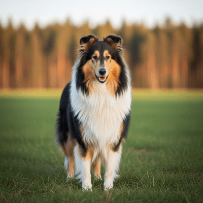 Naturalistic outdoor image of a Collie