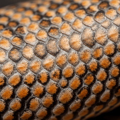 Macro close-up image of the skin texture and scale pattern of a Common Blue-tongued Skink, part of the taxonomy lizards