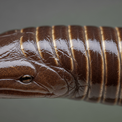 Macro close-up image of the skin texture or distinctive features of a single Common Caecilian, belonging to the taxonomy amphibians