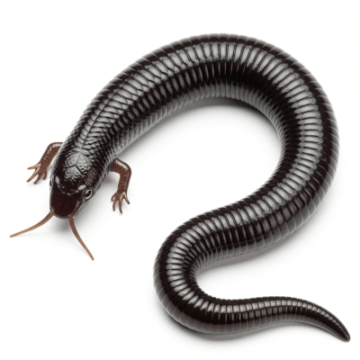 High quality, studio-style photograph of a single Common Caecilian