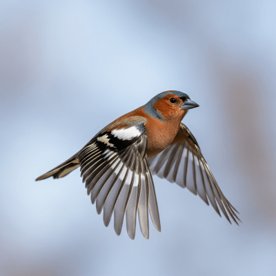 Action shot of a Common Chaffinch (birds) in flight