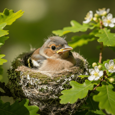 Image of a juvenile or chick stage of the Common Chaffinch, within the taxonomy birds