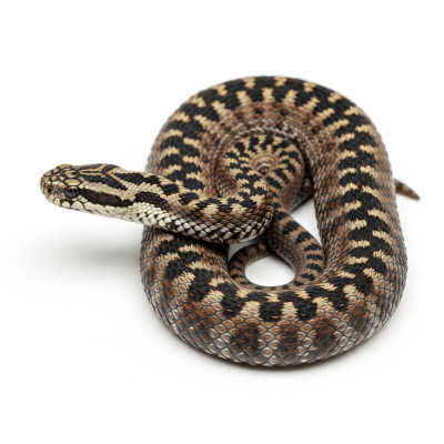 High quality studio photograph of a Common European Adder, belonging to the taxonomy reptiles