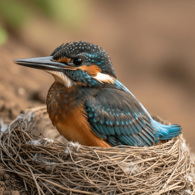 Image of a juvenile or chick stage of the Common Kingfisher, within the taxonomy birds