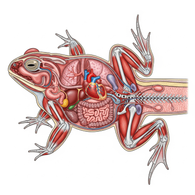 An anatomical cross-sectional illustration of a Common Spadefoot Toad