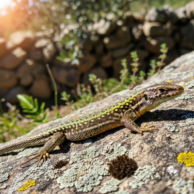 Detailed image of a Common Wall Lizard (lizards) in its natural habitat