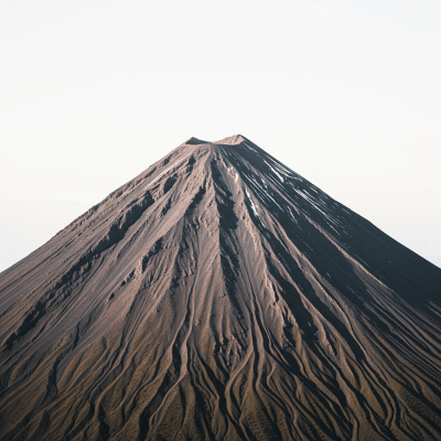 High quality studio photograph of a single Continental volcano