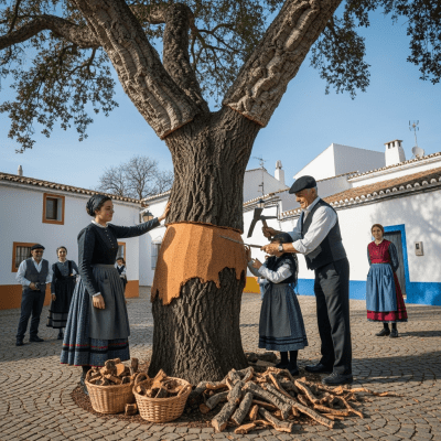 Image showing a Cork Oak as used or celebrated in human culture