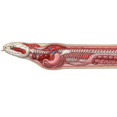 Scientific cross-sectional illustration of a Corn Snake