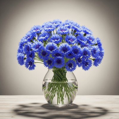 Image of a Cornflower (flowers) arranged in a traditional bouquet or floral arrangement