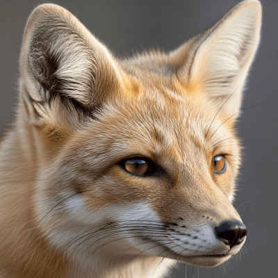 Close-up photograph of the face of a Corsac Fox
