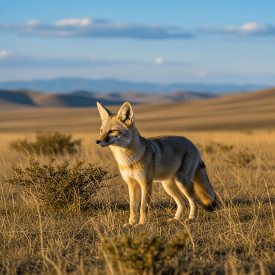Photograph of a Corsac Fox, part of the taxonomy canines, in its typical natural environment