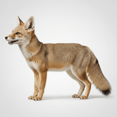 Side profile photograph of a standing Corsac Fox, part of the taxonomy canines