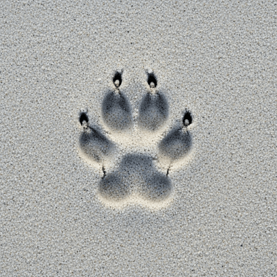 Image depicting tracks or footprints left by a Corsac Fox, belonging to the taxonomy canines