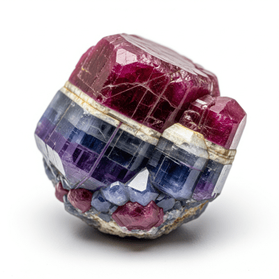 High resolution studio photograph of a single specimen of Corundum