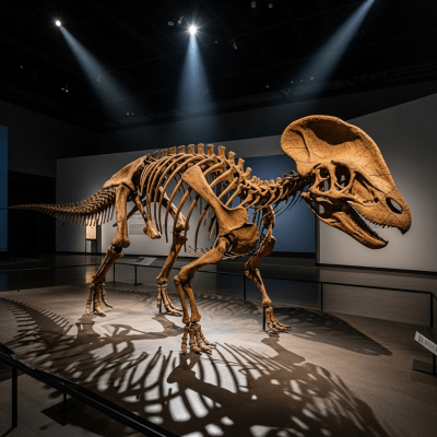 Museum exhibit style rendering of a single Corythosaurus