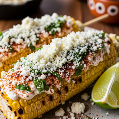 A piece of Cotija being used in a classic culinary preparation or dish where it is commonly featured
