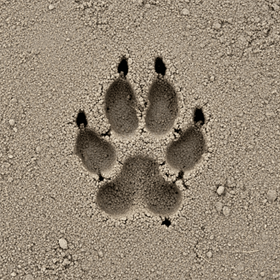 Image depicting tracks or footprints left by a Coyote, belonging to the taxonomy canines