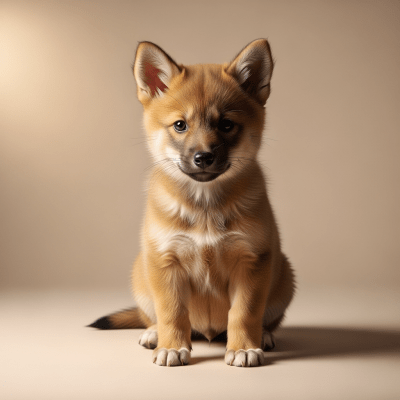 Photograph showing a juvenile (puppy) version of the Crab-eating Fox
