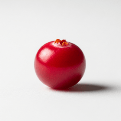 An editorial-quality hero shot of a single Cranberry from the taxonomy berries.