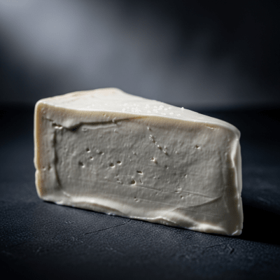A wedge or whole Cream Cheese from the taxonomy cheeses, styled in an elegant, editorial manner.