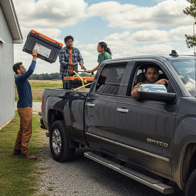 Image of a Crew Cab Pickup Truck (trucks) being used by people in a real-world scenario
