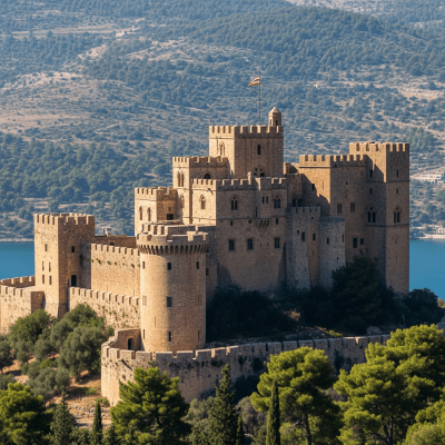 A realistic image of the Crusader Castle from the castles taxonomy, situated in its historical or natural environment