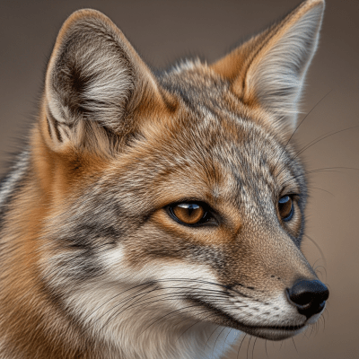 Close-up photograph of the face of a Culpeo