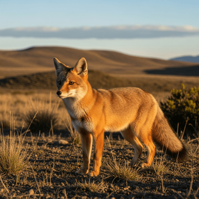 Photograph of a Culpeo, part of the taxonomy canines, in its typical natural environment