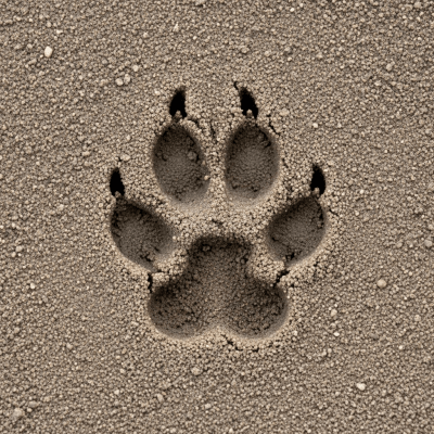 Image depicting tracks or footprints left by a Culpeo, belonging to the taxonomy canines