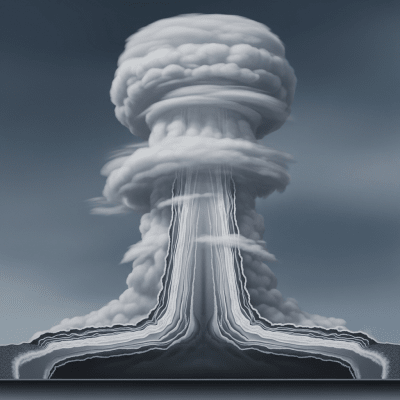 Cross-sectional diagram of a Cumulonimbus calvus