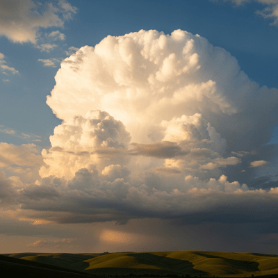 Realistic outdoor scene featuring a Cumulonimbus calvus