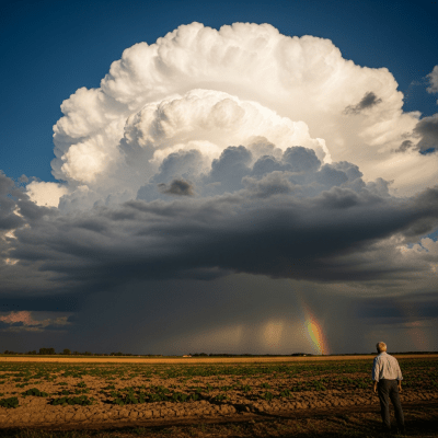 Depiction of a Cumulonimbus calvus as seen in cultural or practical use
