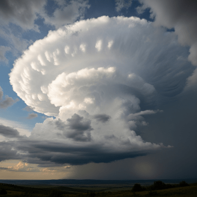 Realistic outdoor scene featuring a Cumulonimbus capillatus