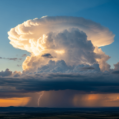 Realistic outdoor scene featuring a Cumulonimbus