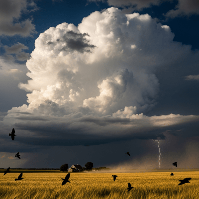 Depiction of a Cumulonimbus as seen in cultural or practical use