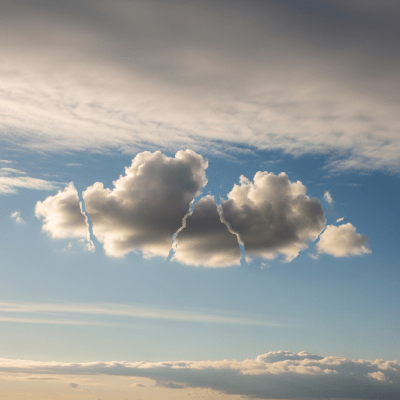 Realistic outdoor scene featuring a Cumulus fractus