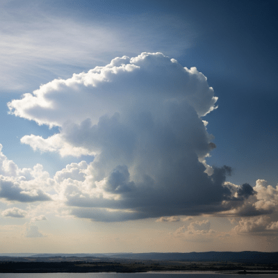 Realistic outdoor scene featuring a Cumulus mediocris